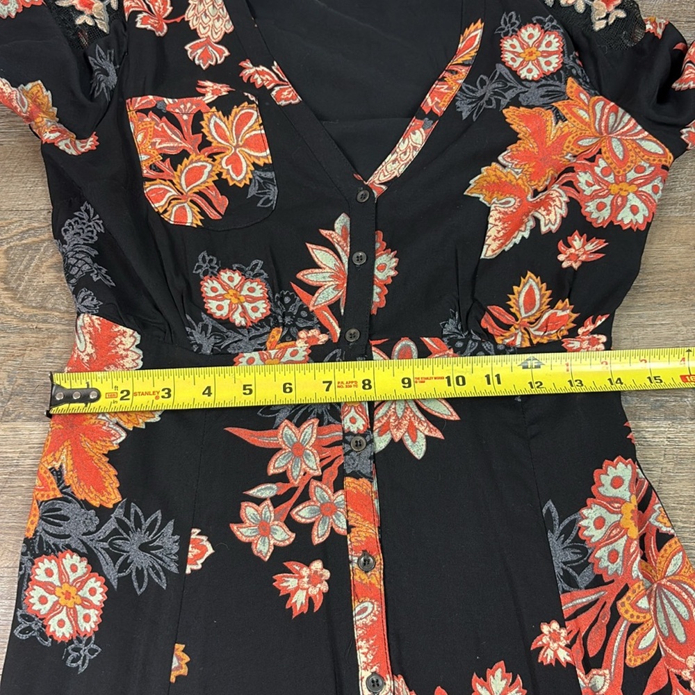 Free People MIRANDA Midi Dress in Black Combo Size 4 - Picture 13 of 13